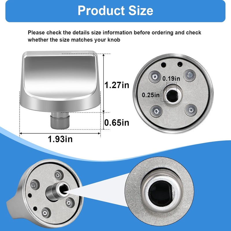 Gesleben Upgraded W11418244 Range Knobs Compatible with Whirlpool Gas Stove Knob WCE55US0HB00 WCE55US0HB01 WCE55US0HS00 WCE55US0HS01, Surface Burner Cooktop Control Replacement W11130627 W11222054-4 Pack - Image 2